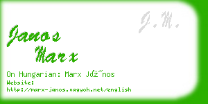 janos marx business card